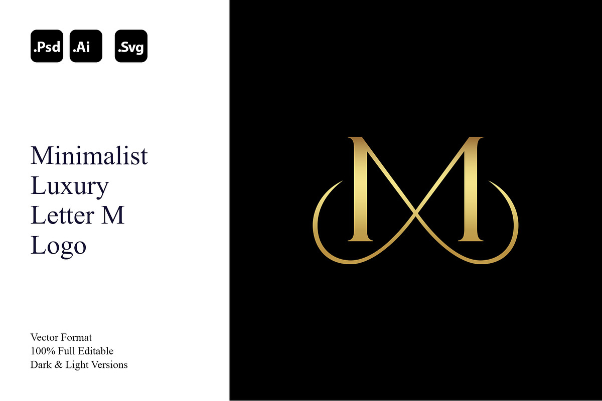 Minimalist Luxury Letter M Logo, a Branding & Logo Template by Luxury Logos (Photo 1 of 4)