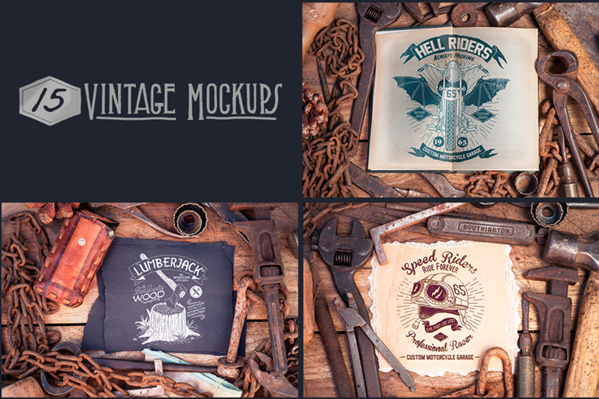 15 Vintage Mockups, a Mockup by PaperBat (Photo 3 of 6)