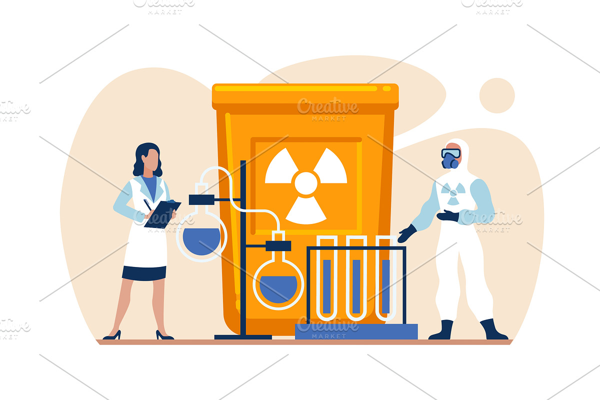 Chemical waste disposal. Safe, an Illustration by YummyBuum