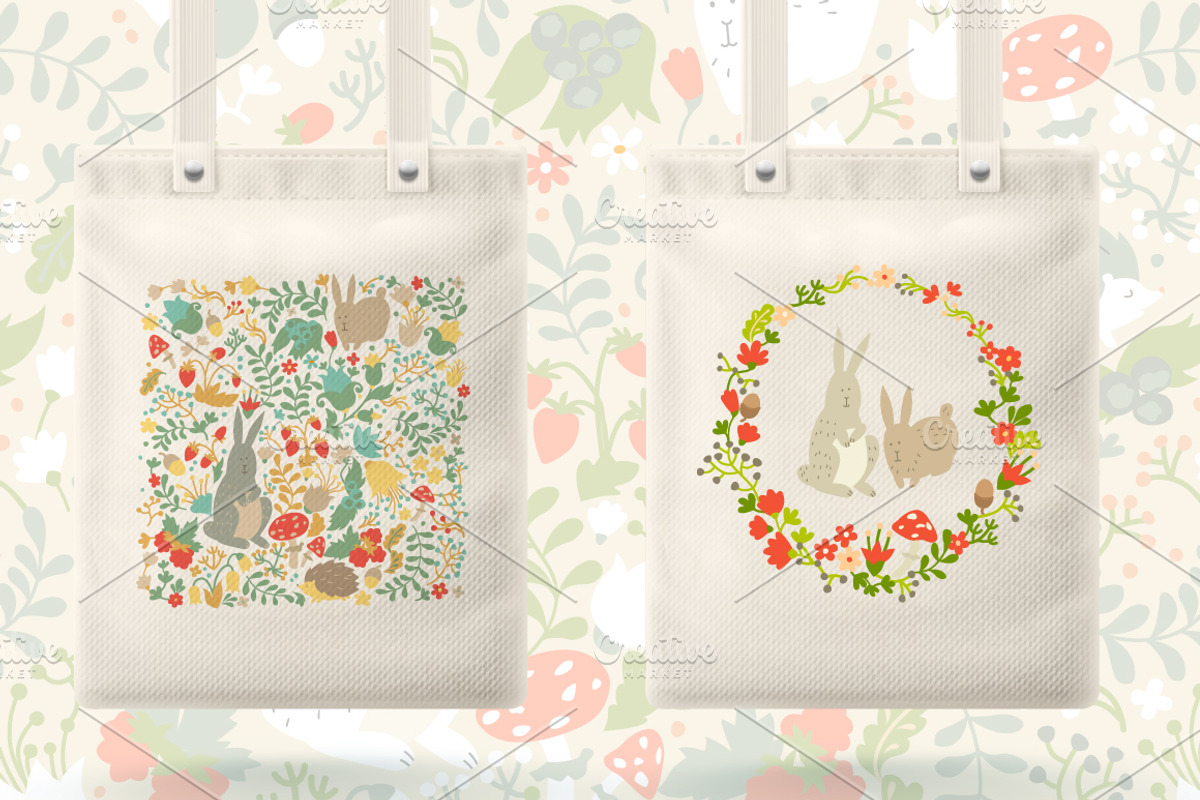 Leaf,botanic wreath, Easter elements, a Decorative Illustration by Rimma (Photo 2 of 7)