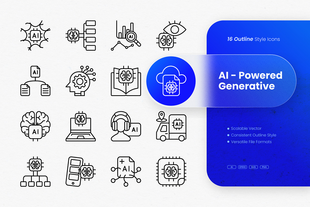 AI - Powered Generative Outline Icon, an Outline Icon by cidcud_graphic