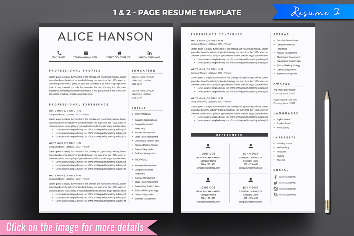 Resume/CV Bundle, a Resume Template by A1RESUME (Photo 4 of 9)