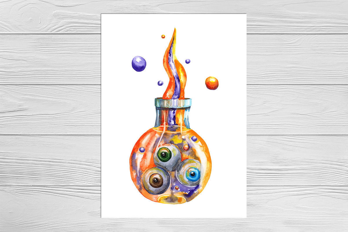 Watercolor magic potions collection, a Food Illustration by Olha's watercolor (Photo 6 of 7)