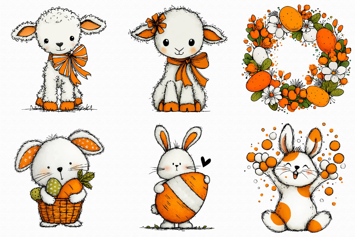 Whimsical Easter Clipart Bundle, an Illustration by Libby Wishes (Photo 6 of 7)