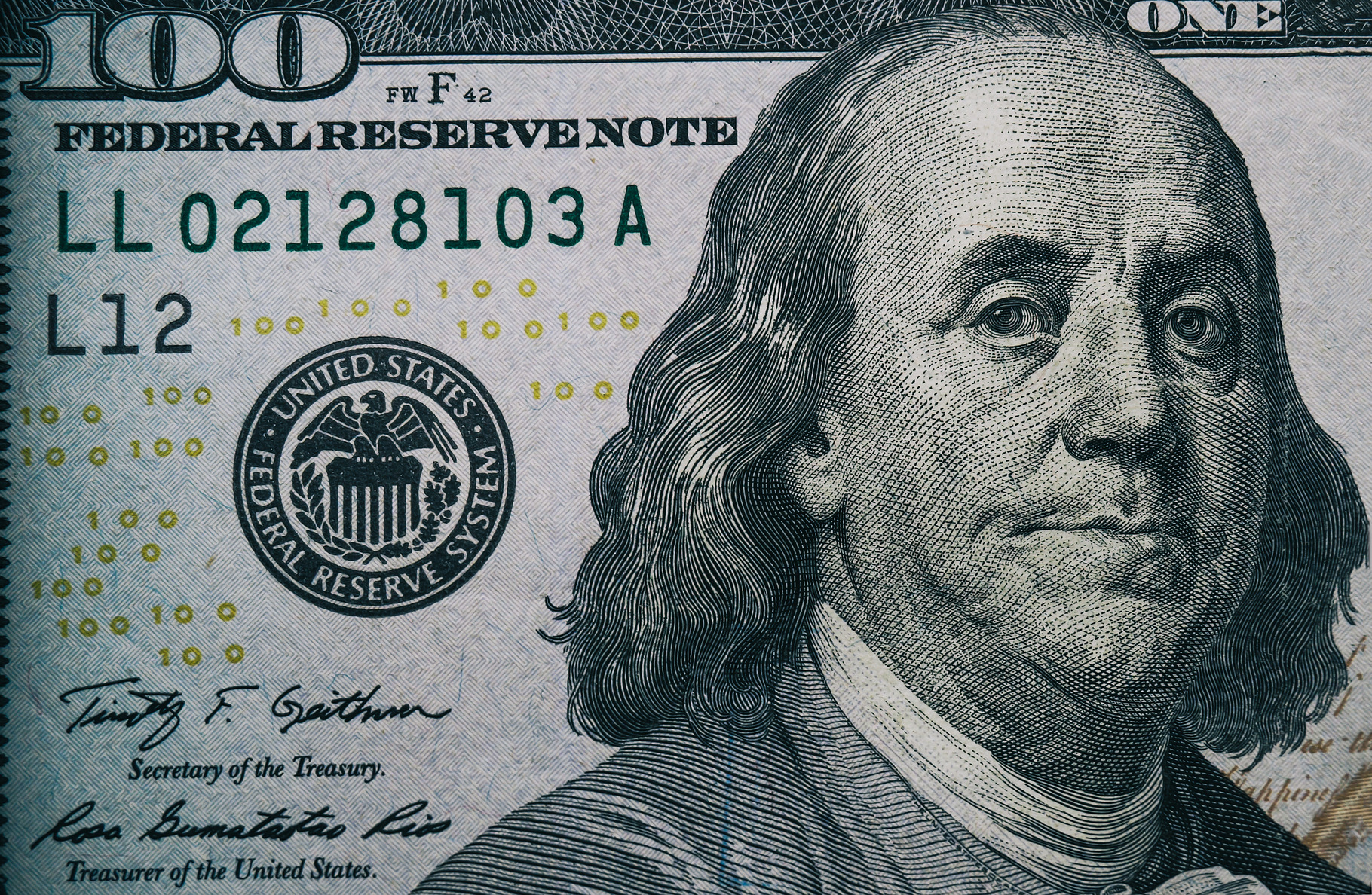 Benjamin Franklin Face in 100US, a Photo by GeorgeKhelashvili