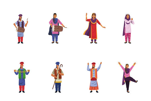 Baisakhi Folk Dance Icon Set preview 2