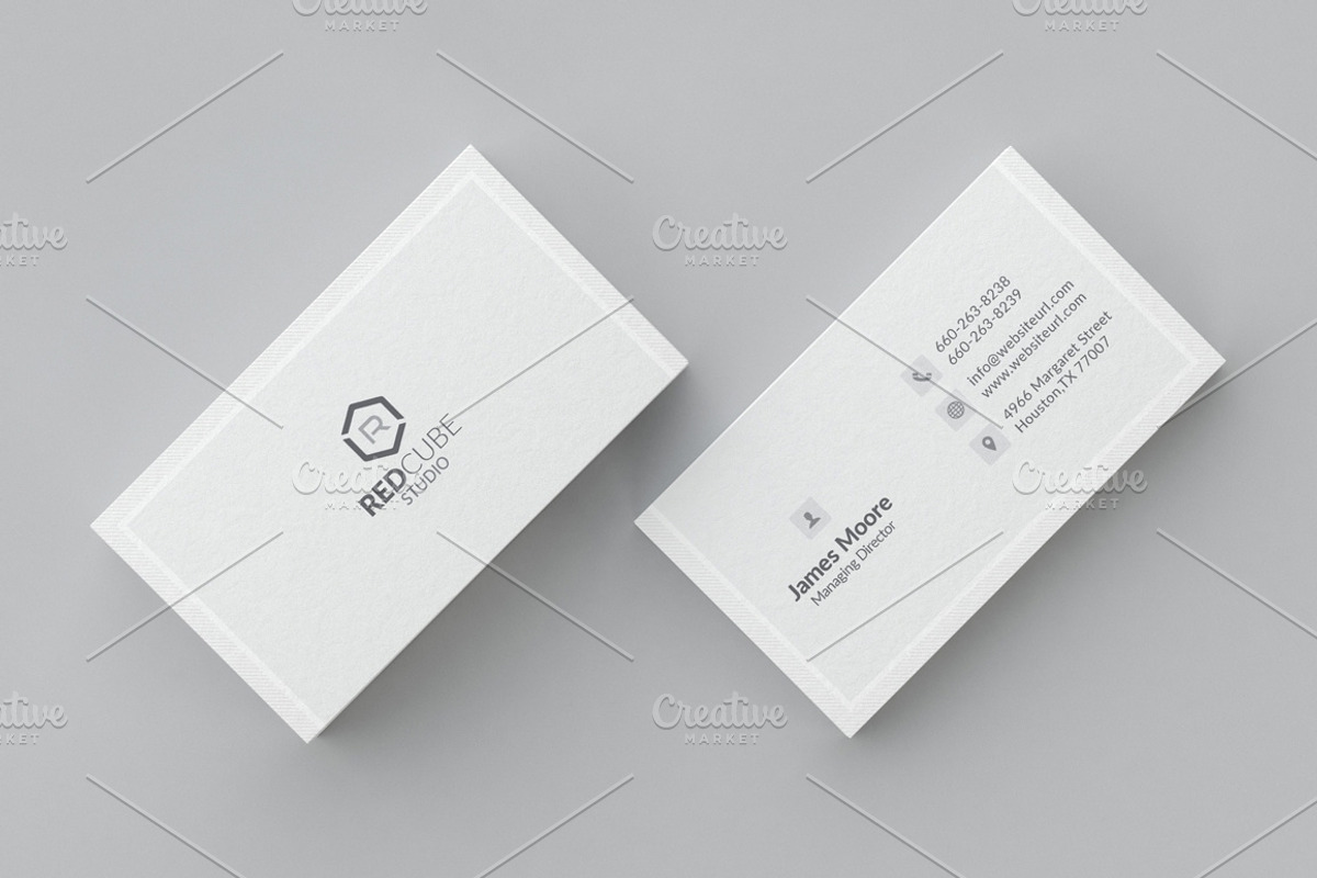 Simple Minimal Business Card, a Business Card Template by GraphicPick