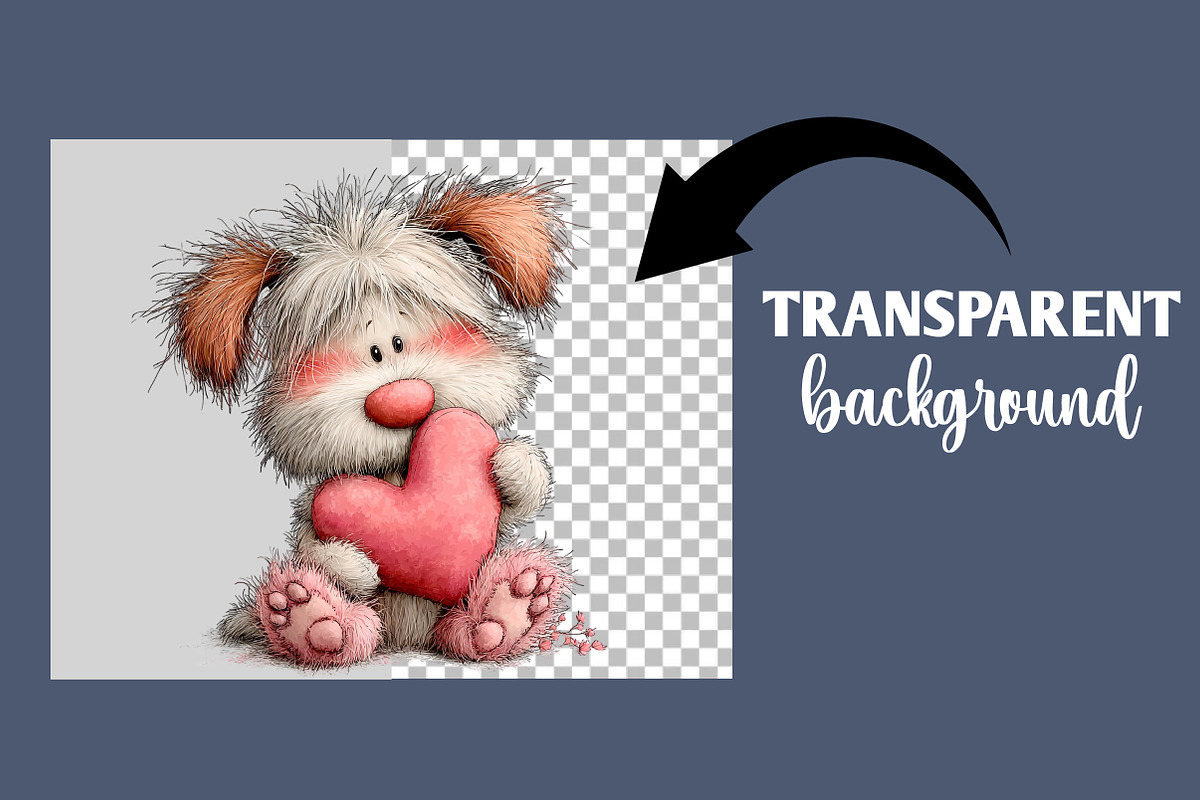 Whimsical Valentine Dog clipart, an Illustration by Designworld (Photo 3 of 6)