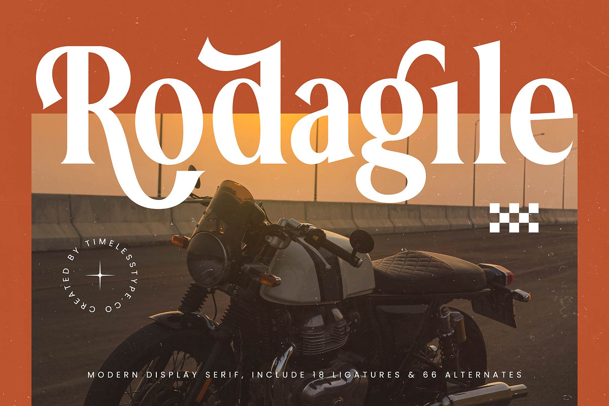 Rodagile Modern Display Serif, a Serif Font by timelesstype.co (Photo 1 of 20)