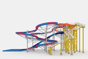 3D Model Waterpark Slide 7