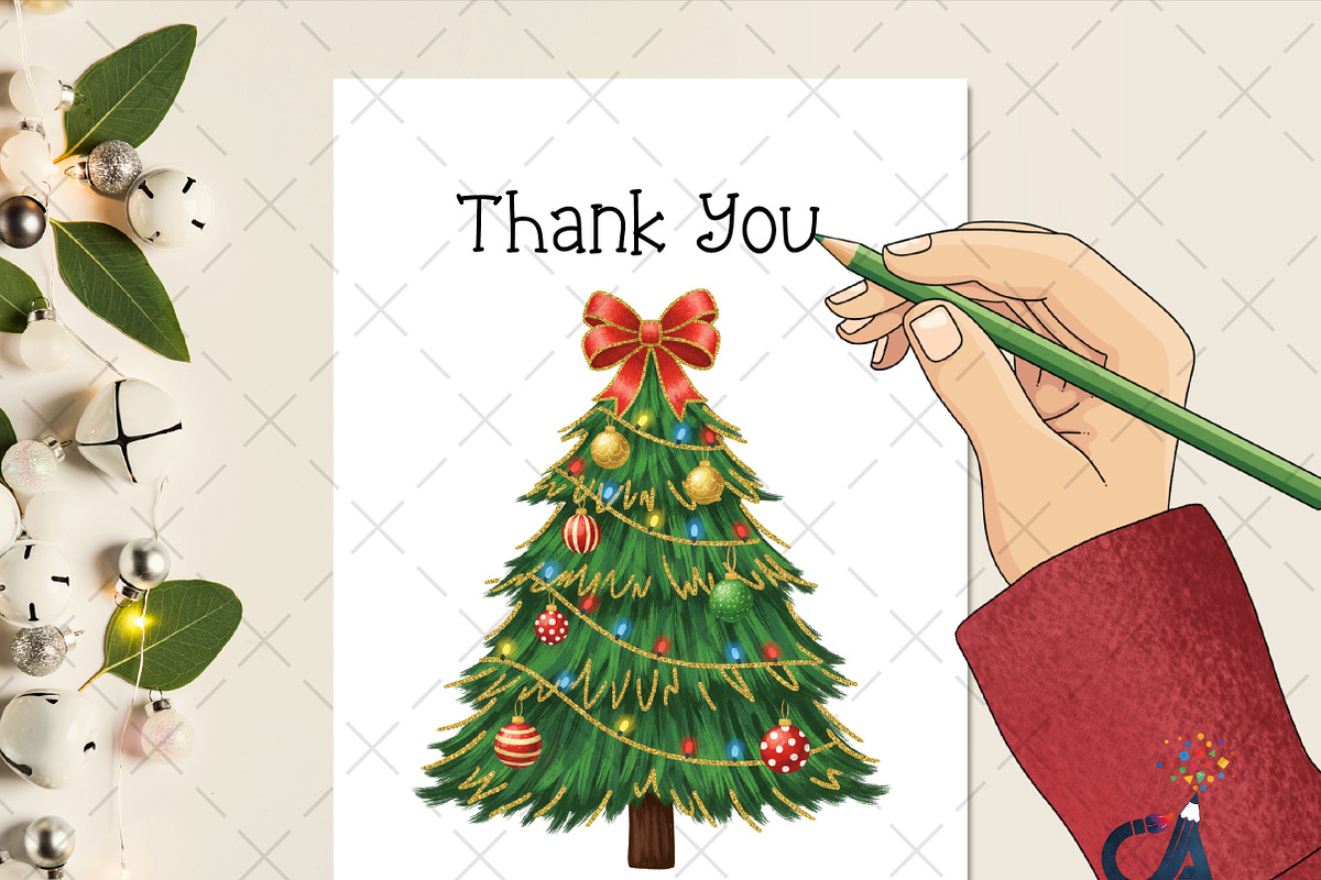 Glitter Christmas Tree Coquette Bow, an Illustration by Creative Art (Photo 4 of 6)