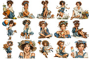 Whimsical Summer Girl Clipart, an Illustration by OK Design (Thumbnail 3 of 6)