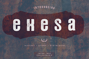 Exesa Vintage Stamp Font