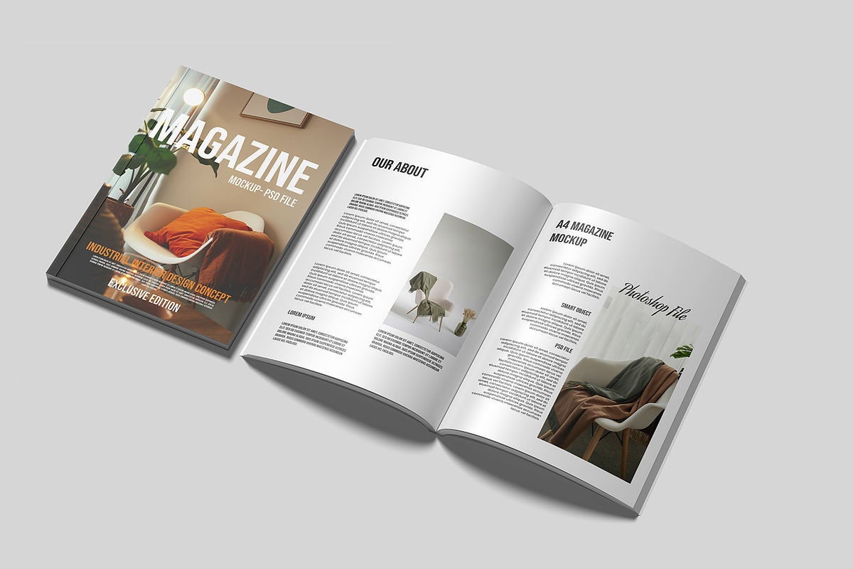 A4 Magazine Mockup, a Books & Magazine Mockup by Graphicbars (Photo 4 of 16)