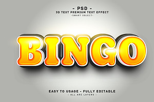 Bingo 3D Editable Psd Text Effect, a Layer Style Add-On by Md Jahidul99