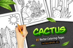 85 Vector Cactus Coloring Pages