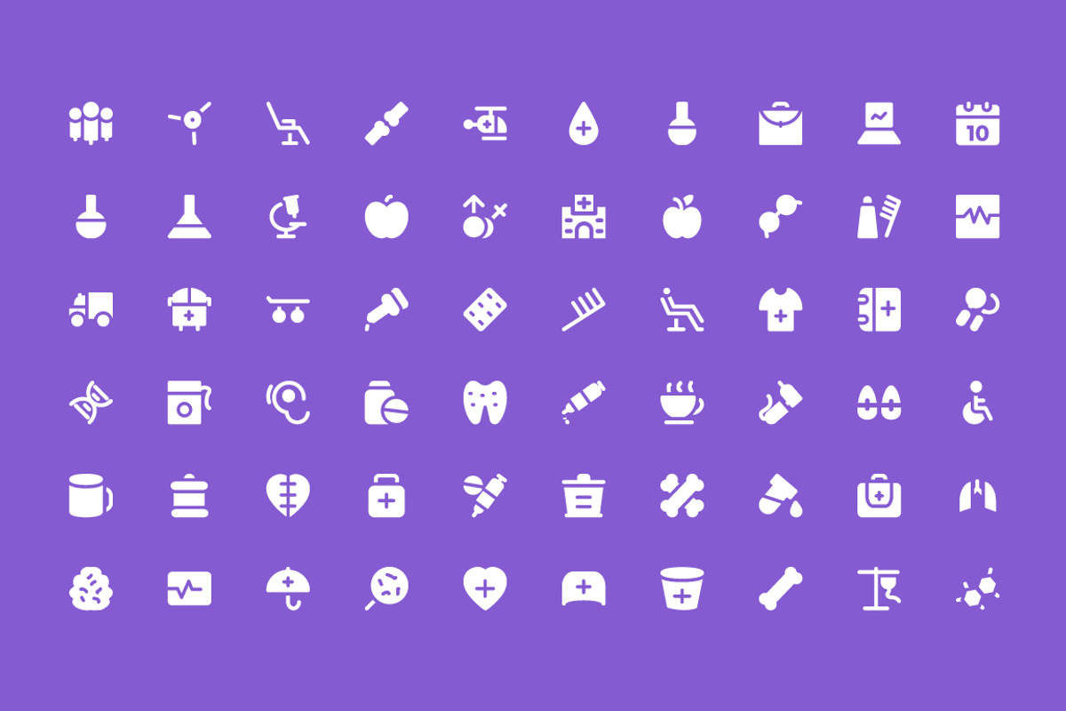250 Medical Vector Icons, a Solid Icon by Vectors Market (Photo 4 of 4)