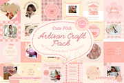 Cute Pink Craft Pack Instagram Post, a Social Media Template by Hell Yeah Designs (Thumbnail 1 of 6)