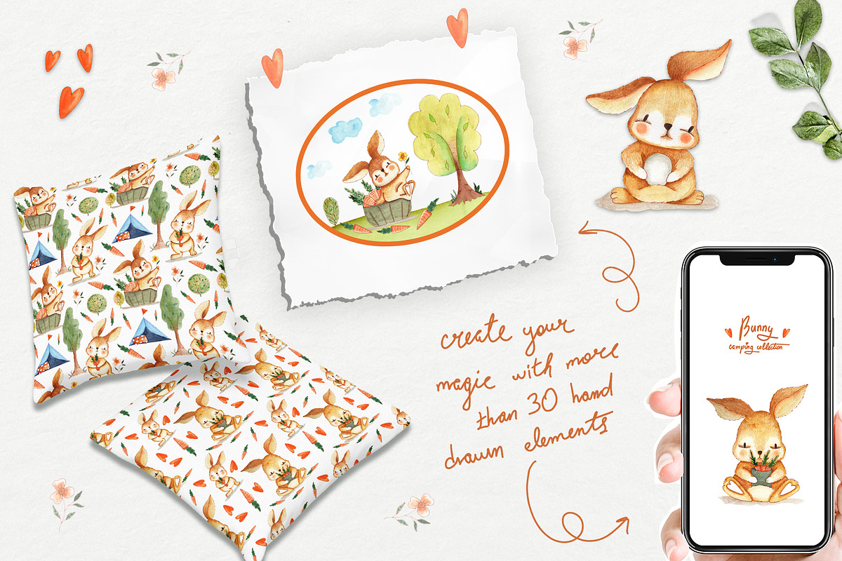 Bunny Camping Collection, an Illustration by TanataDesign (Photo 4 of 7)