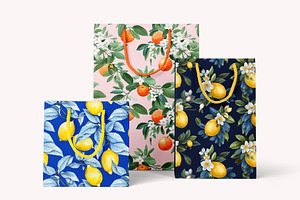 Lemons & Oranges Seamless Patterns