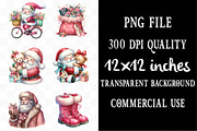 Vintage Pink Christmas Santa Clipart, an Illustration by Designking (Thumbnail 4 of 5)
