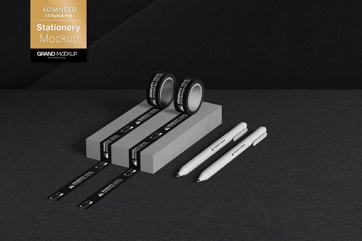 13 Tape & Pen (Advanced), a Product Mockup by Grandvity Design (Photo 1 of 5)