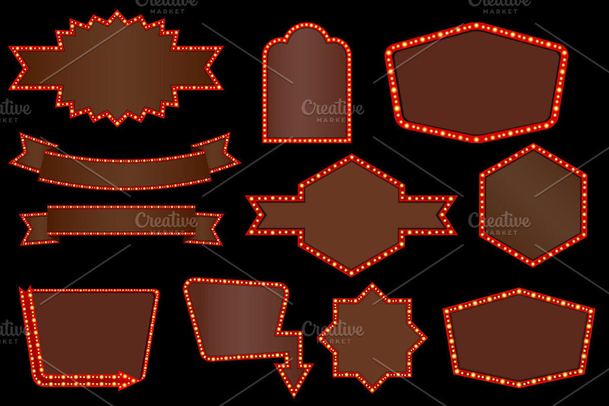 Retro Marquee Sign Frames Clipart, an Illustration by Stellalunarts (Photo 3 of 3)
