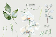 White flowers greenery watercolor, an Illustration by Kate Lanbina (Thumbnail 3 of 16)