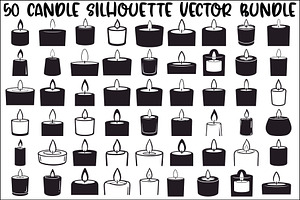 Candle Silhouette Vector Bundle, an Illustration by jahid234