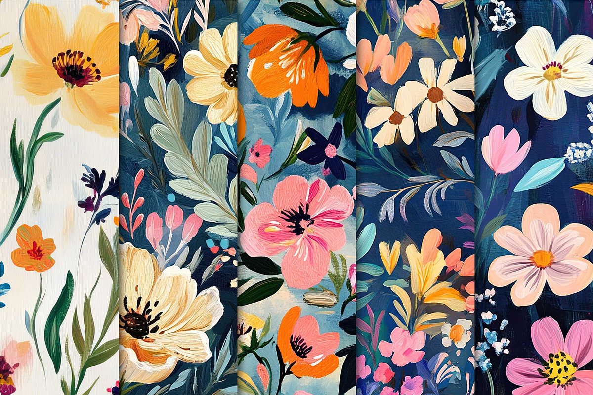 Flower Meadows Seamless Patterns, a Pattern Graphic by Maishop (Photo 3 of 4)