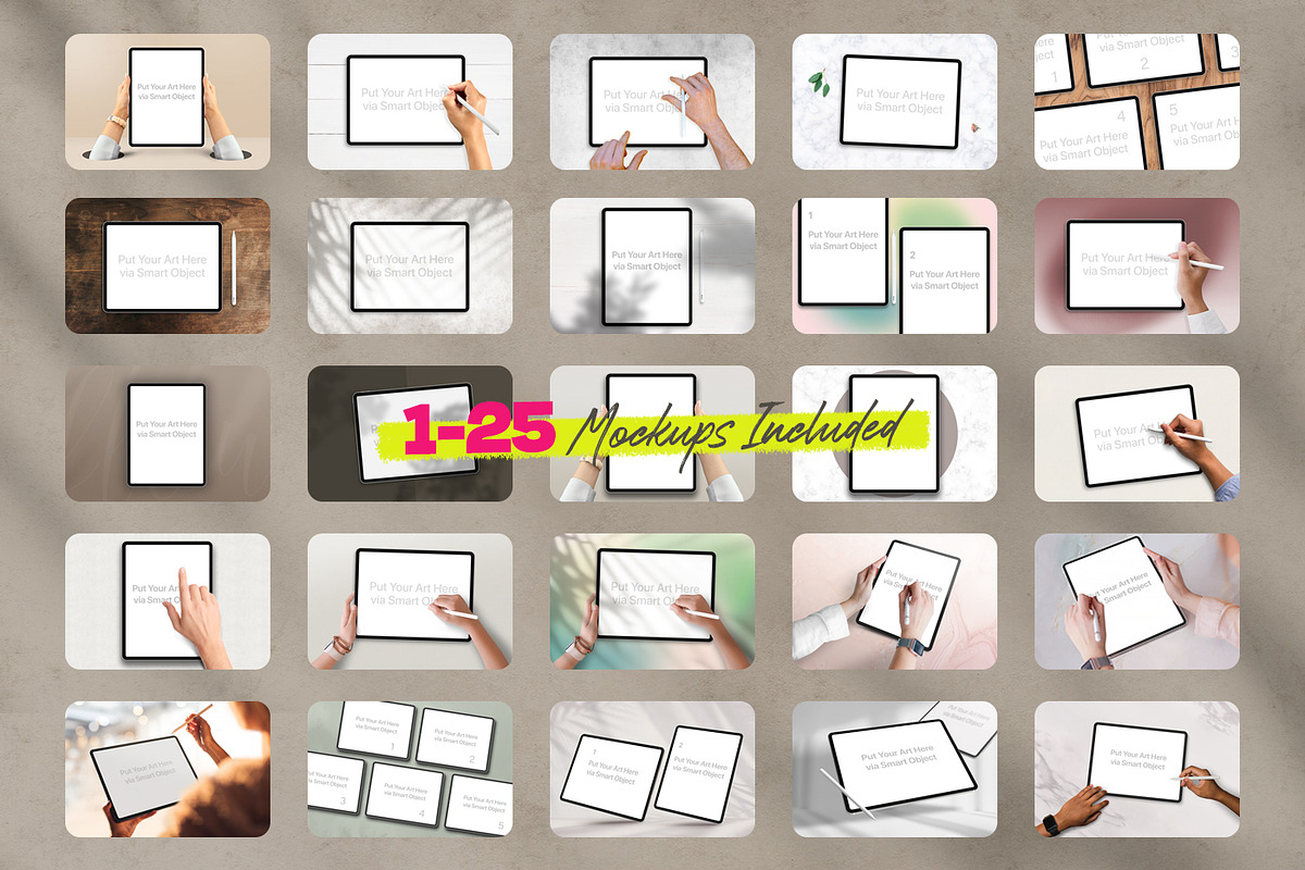 iPad Studio — 50 Editable Mockups, an iPad Mockup by Frisk Shop (Photo 3 of 12)