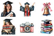 Graduation Watercolor PNG, an Illustration by SinaCreation (Thumbnail 2 of 5)