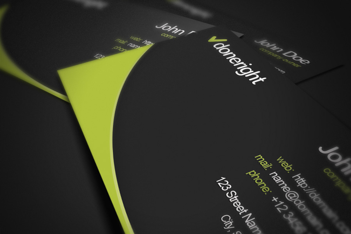 Done Right Business Card, a Business Card Template by Rafael Oliveira (Photo 3 of 4)
