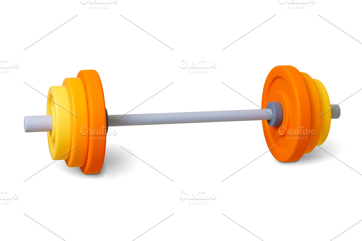 Barbell 3d element. Gym equipment, a Sport Illustration by Valerie Bodnar