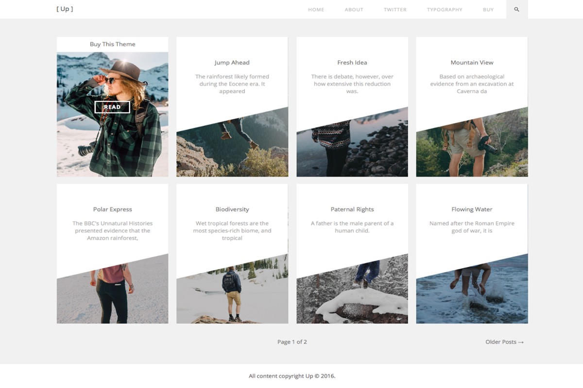 Up - Premium Ghost Theme, a Websites & App Template by Malvouz