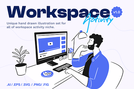 Spacy - Workspace Activity Illustrat, a Technology Illustration by Illustraly Design