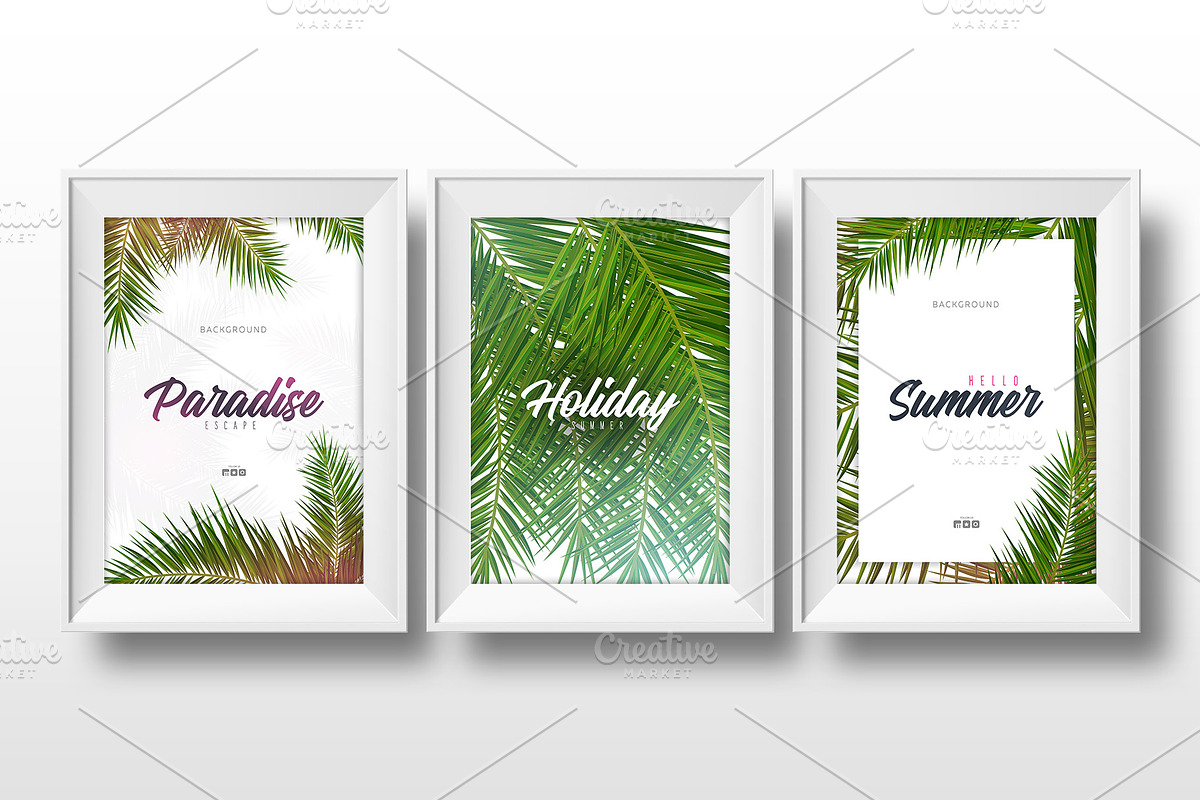 Tropical Palm Leaves posters., a Poster Template by Leo Edition (Photo 6 of 9)