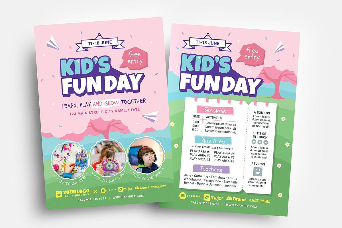Kid’s Fun Day Flyer Templates, a Flyer Template by BrandPacks (Photo 1 of 8)