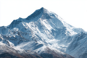Majestic snowcapped mountain peak wi, a Photo by Pixeness Studio