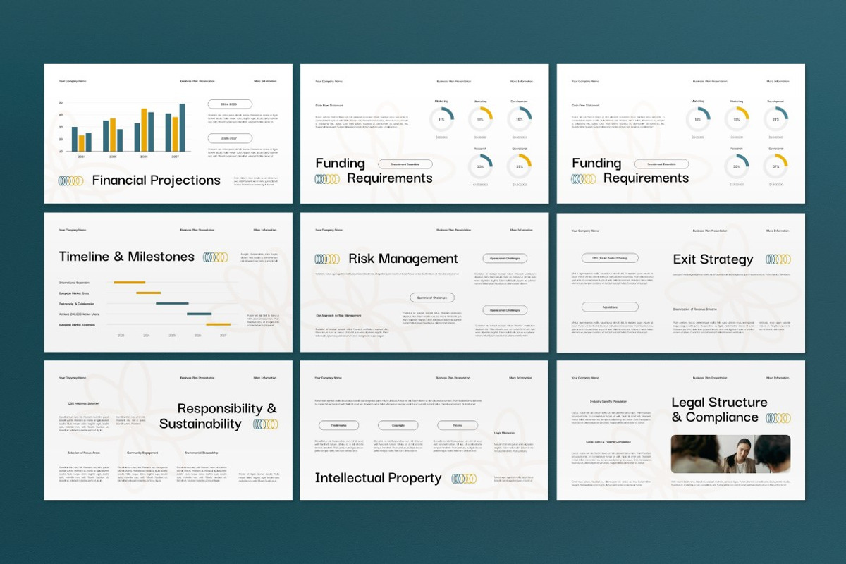 Cream Yellow Business Plan Keynote, a Presentation Template by graphicook (Photo 3 of 4)