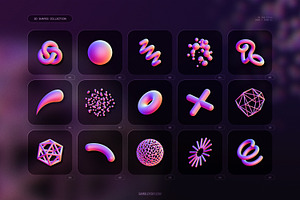 3D Shapes Collection 90 Renders