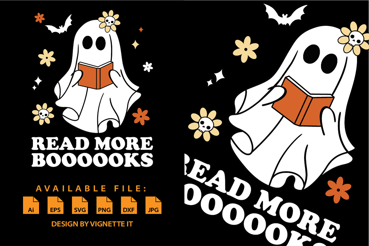 Ghost Read More Books Halloween, an Illustration by Vignette.IT (Photo 2 of 3)
