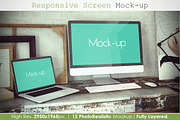 Responsive Screen Mockup V2, an iPhone Mockup by MahmoudRafik (Thumbnail 1 of 15)