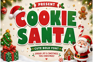 Cookie Santa Font | Cute Bold, a Sans Serif Font by Limited.studio