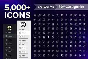 5000+ Icon Collections, an Outline Icon by rubbble