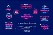 Happy Valentines Day neon pack, an Illustration by GapArt (Thumbnail 6 of 7)
