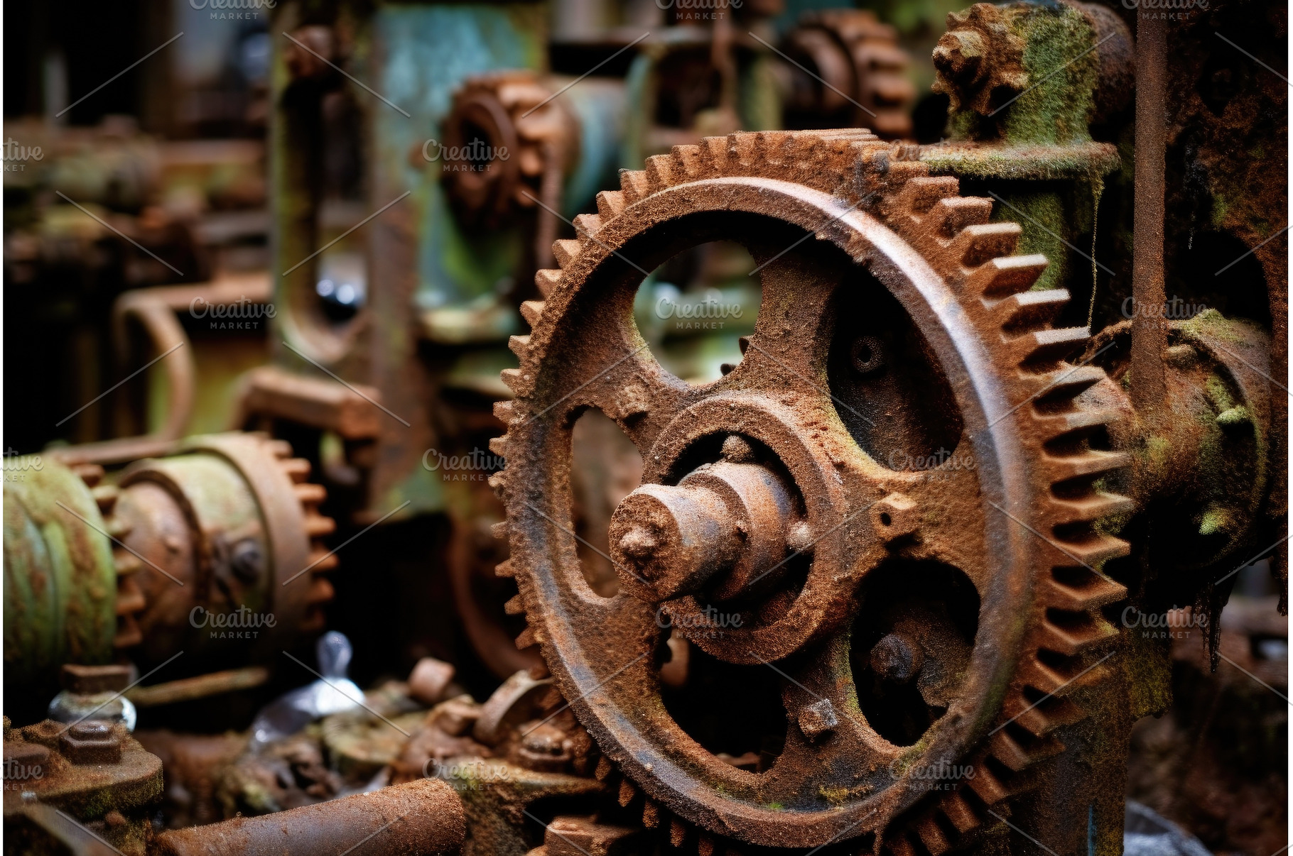 rusty gears from abandoned machinery, an Industrial Photo by Sergey Kotenev