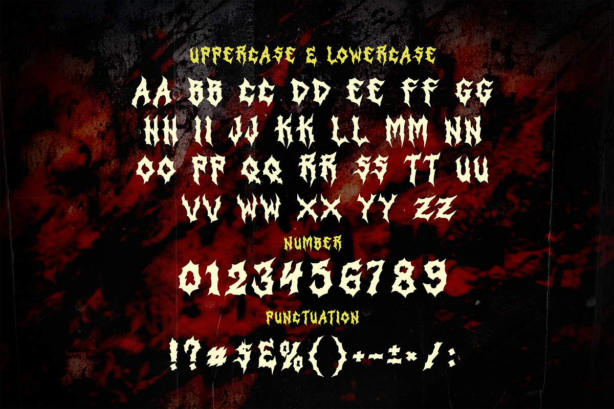 Inferal Chaos Metal Horror, a Blackletter Font by dansdesign (Photo 2 of 9)