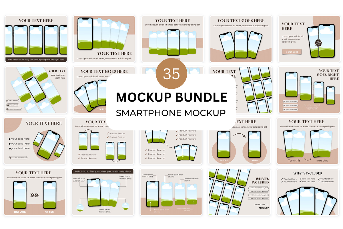 Canva Phone Mockup Listing Template, an iPhone Mockup by NoemieDesigns (Photo 1 of 5)