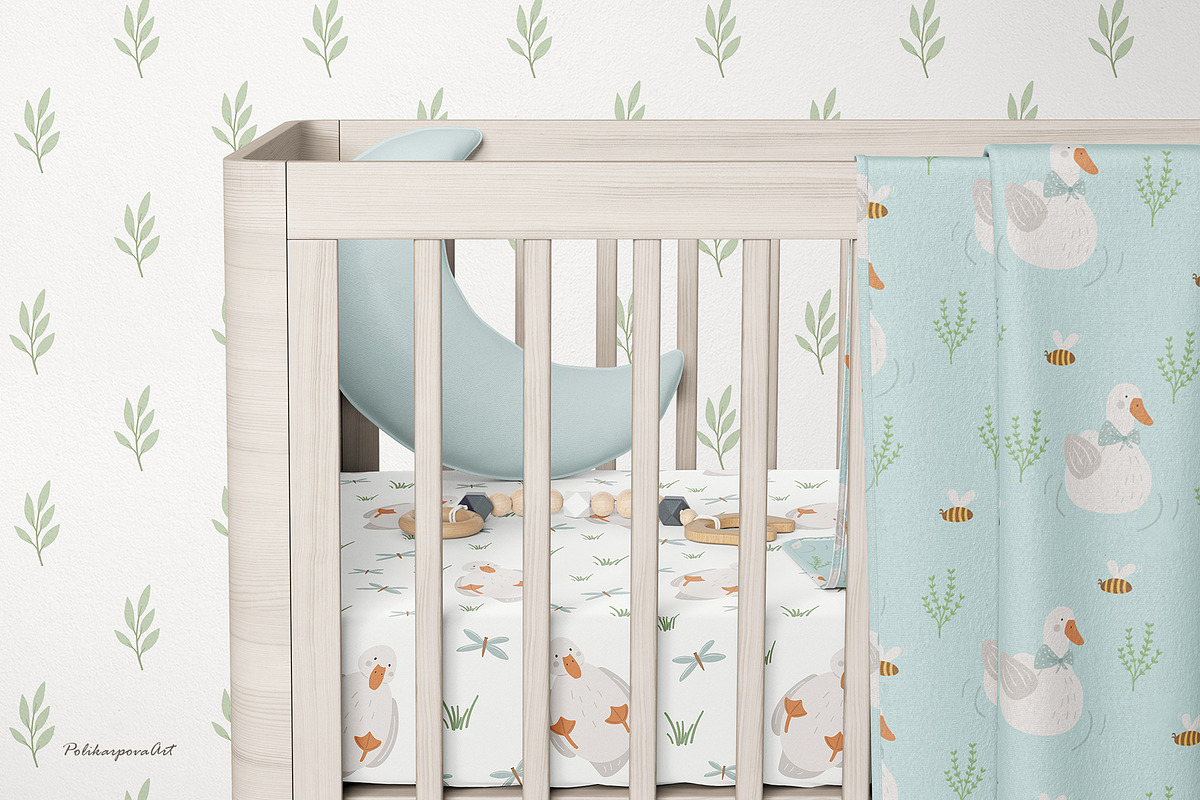 Cute Goose clipart & pattern for kid, an Animal Illustration by polikarpovaart (Photo 6 of 9)